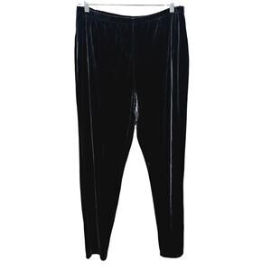 Valerie Stevens Sport Velvet Pants Black Size L Retro Casual Boho-chic Glam